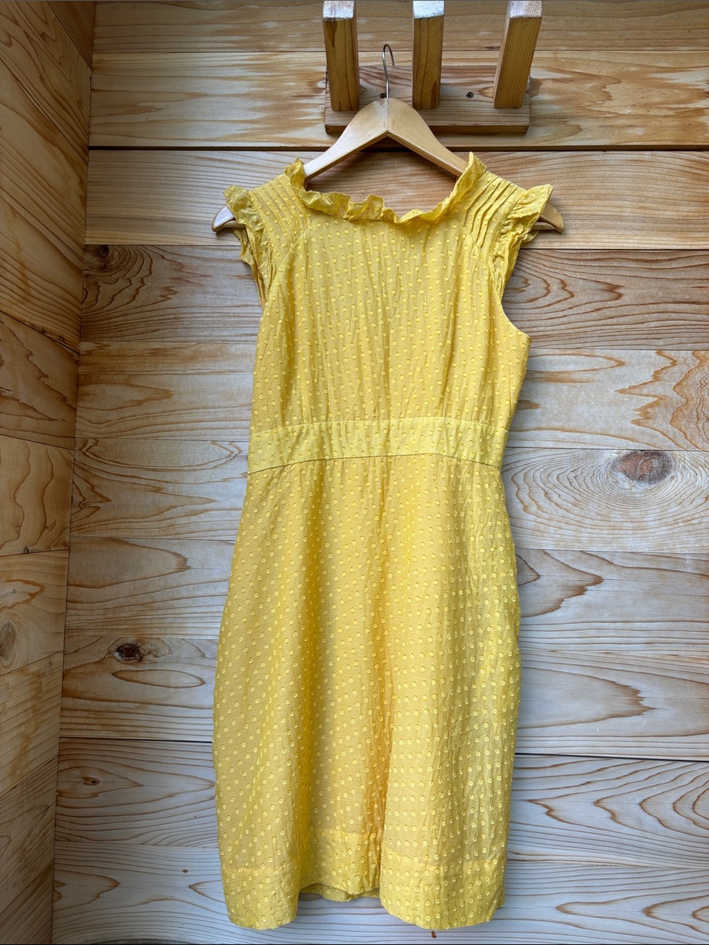 Anthropologie Moulinette Soeurs Yellow Swiss Dot Cottagecore Dress Size 4 - Picture 6 of 11